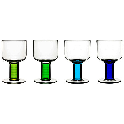 Sagaform Club Wine Glasses, Set of 4, Blue/Green